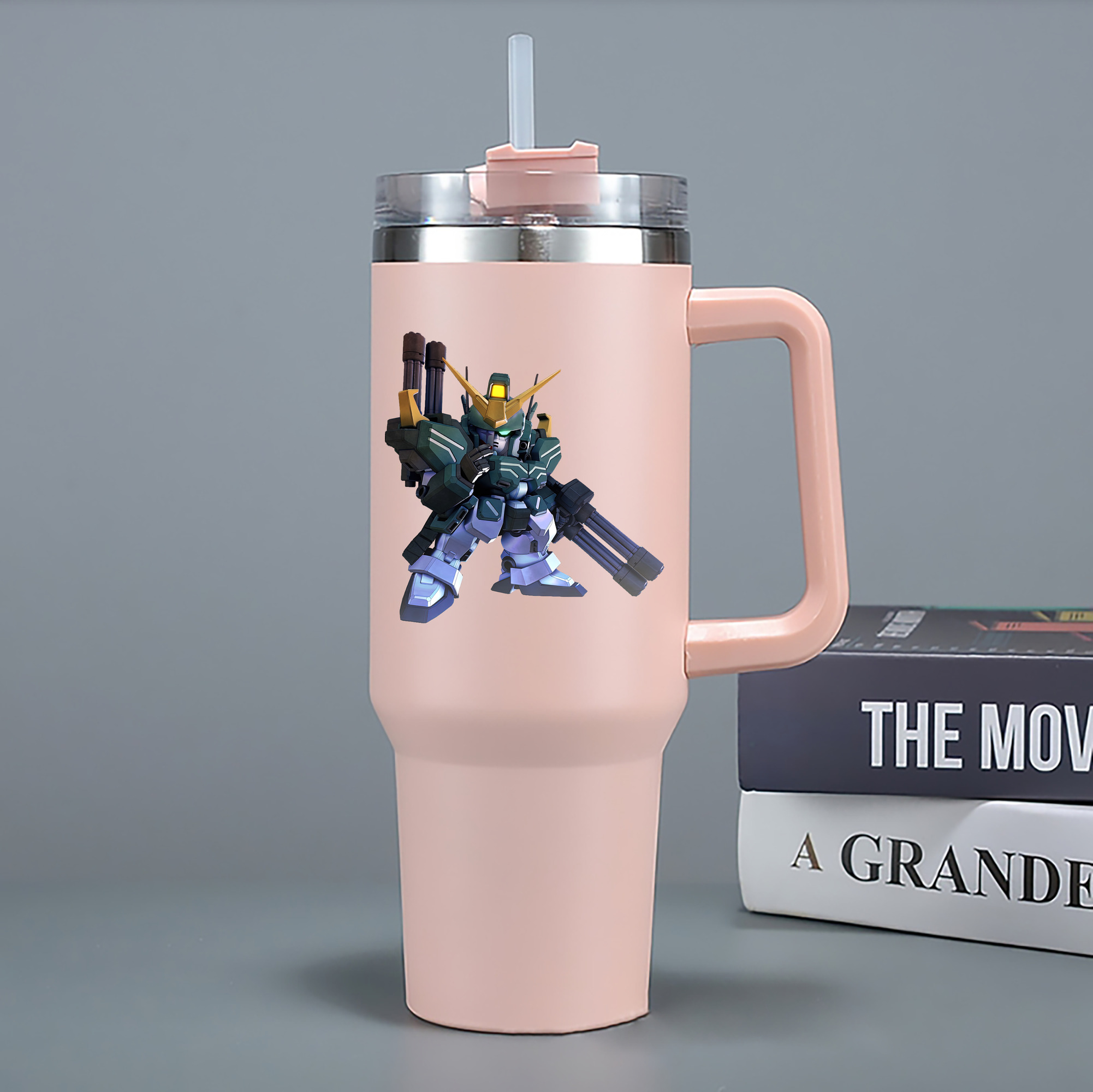 （画像用） 機動戦士ガンダム Mobile Suit Gundam 1200mL車用タンブラー - クリスタルステッカー（プラスチックストロー付き）